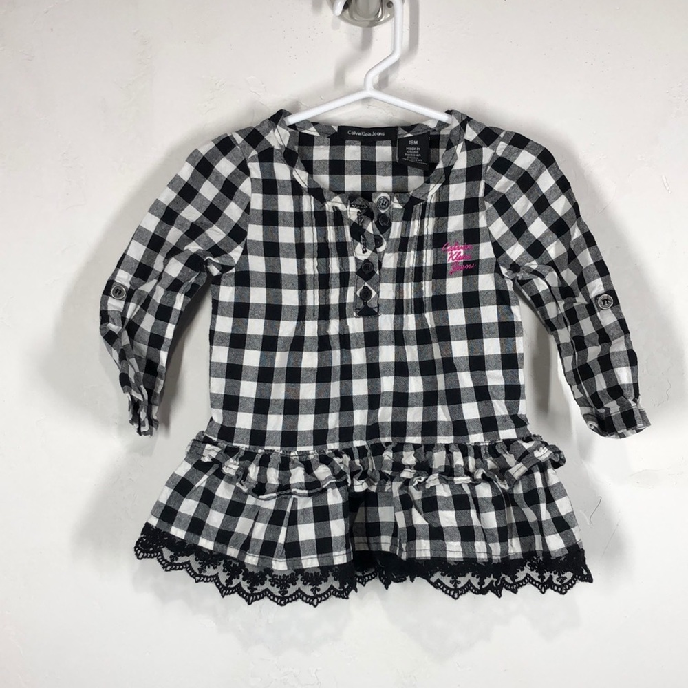 Calvin Klein Jeans b&w gingham dress 18 months